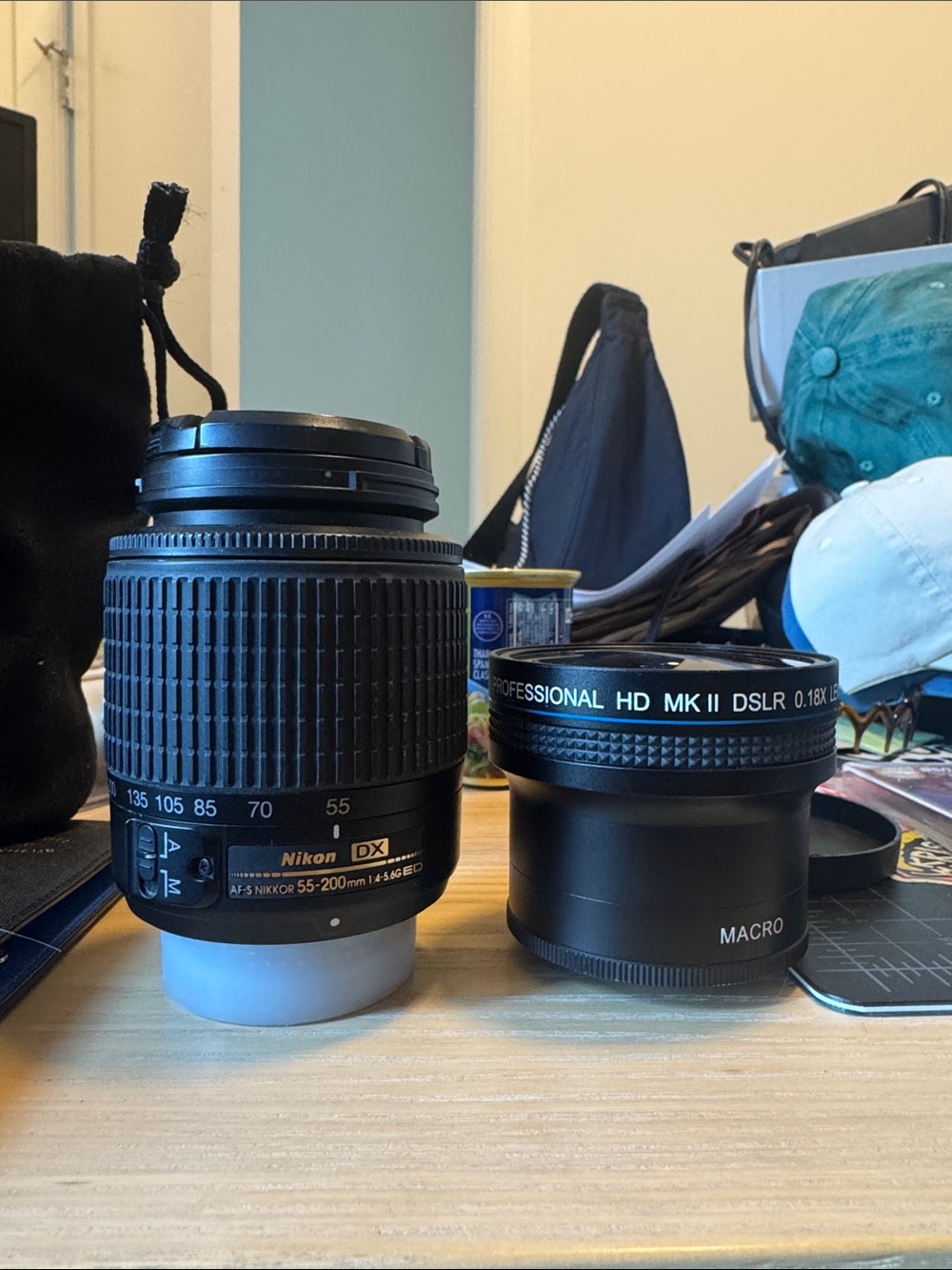Nikon Black Telephoto Zoom Lens with Black Macro Adapter